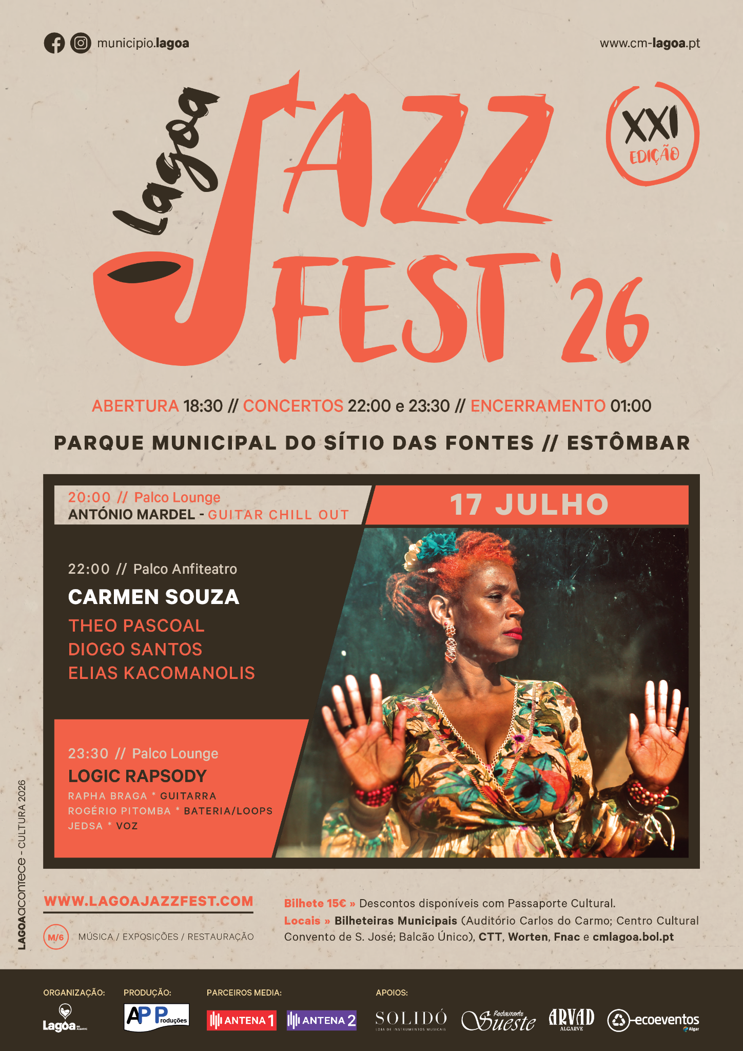 Programação do dia 17 de julho do Lagoa Jazz Fest 2026